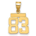 10k Small Polished Number 83 Charm