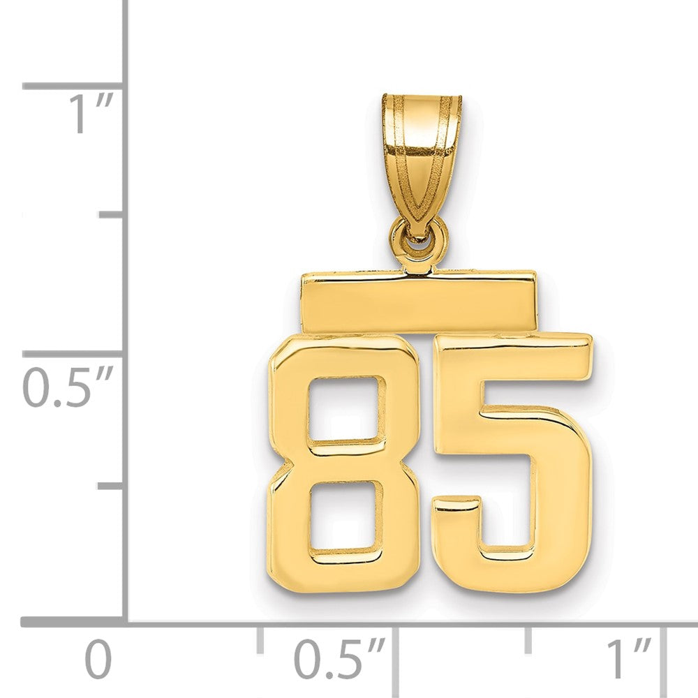 10k Small Polished Number 85 Charm