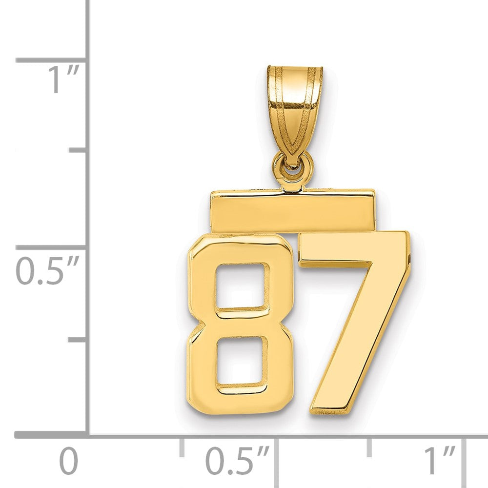10k Small Polished Number 87 Charm
