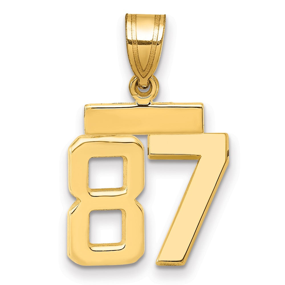 10k Small Polished Number 87 Charm