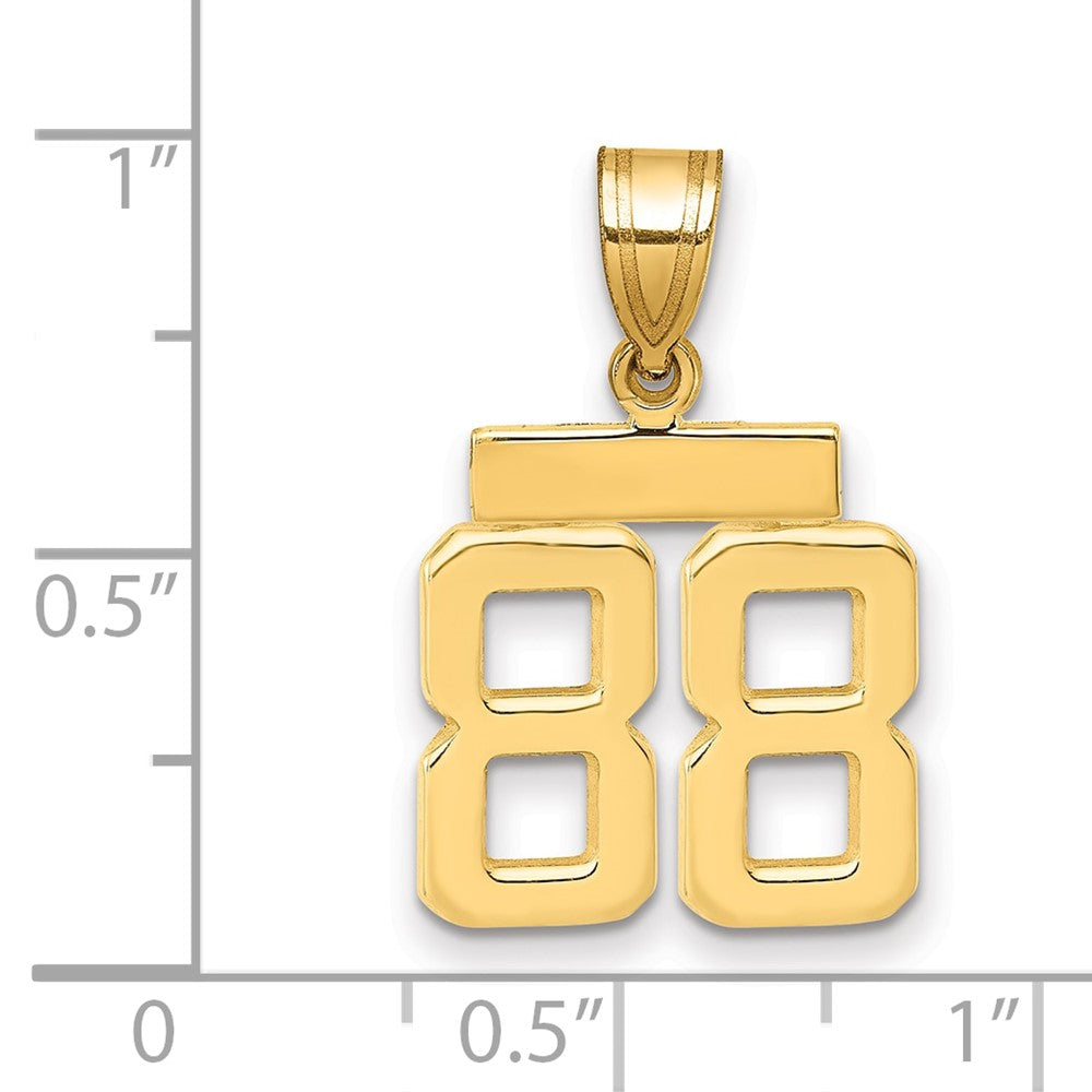 14k Small Polished Number 88 Charm