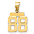 10k Small Polished Number 88 Charm