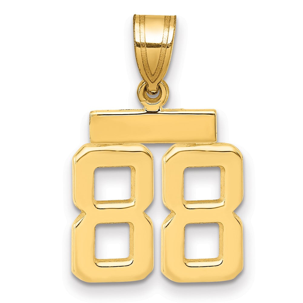 10k Small Polished Number 88 Charm