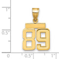 14k Small Polished Number 89 Charm