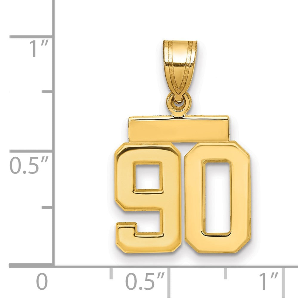 10k Small Polished Number 90 Charm