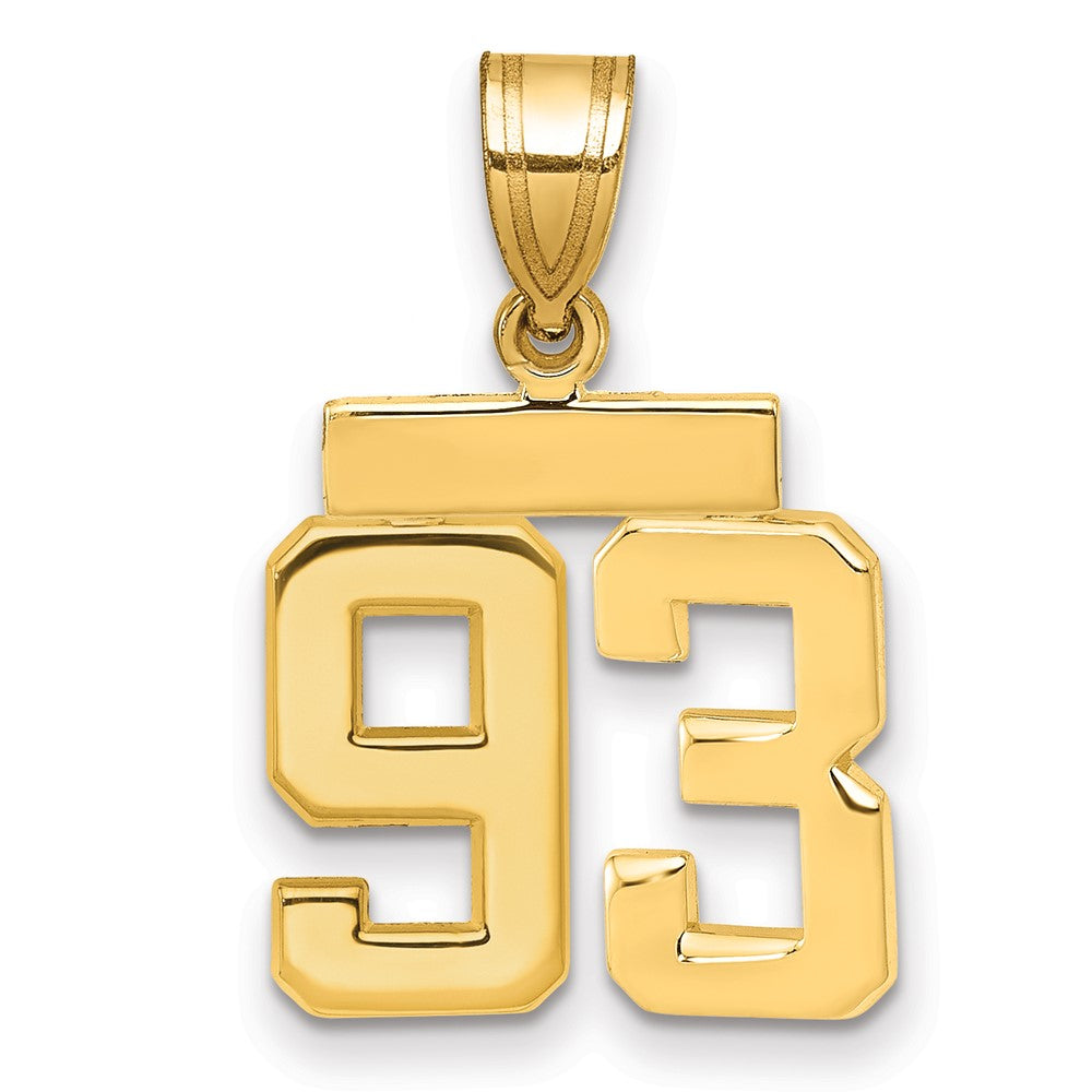10k Small Polished Number 93 Charm