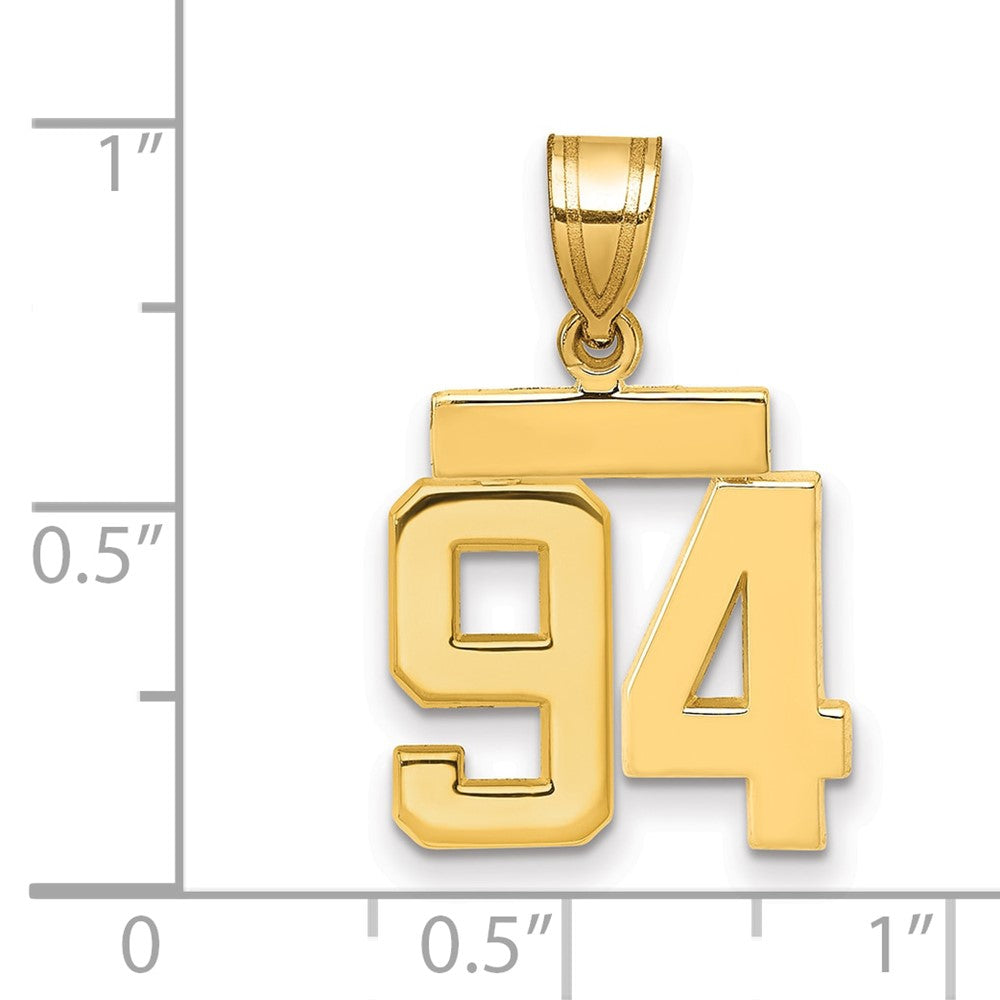 10k Small Polished Number 94 Charm