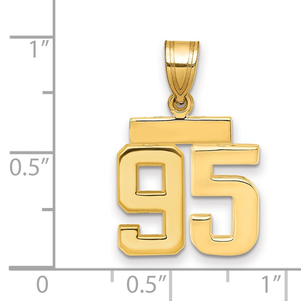10k Small Polished Number 95 Charm