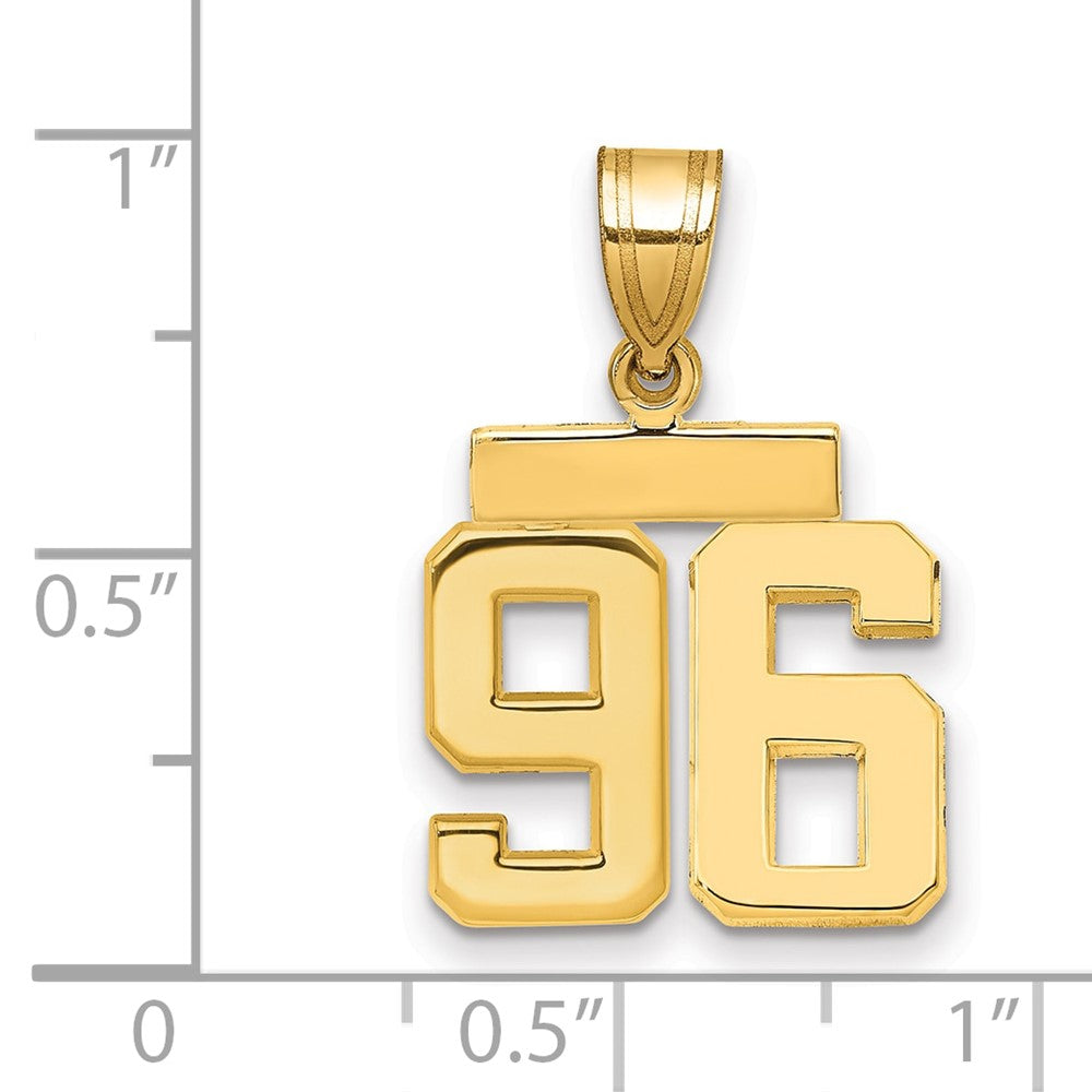 10k Small Polished Number 96 Charm
