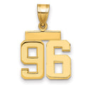 10k Small Polished Number 96 Charm