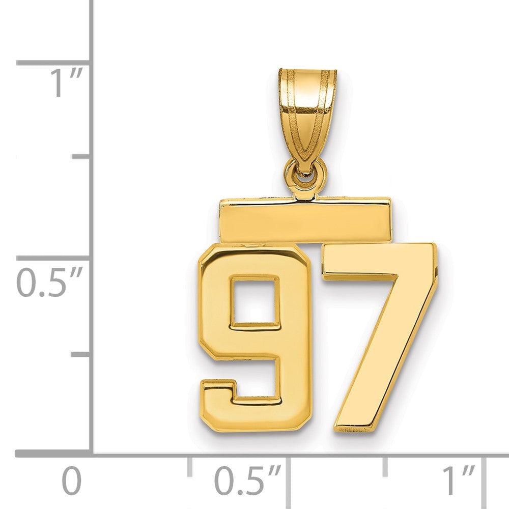 10k Small Polished Number 97 Charm
