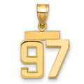 10k Small Polished Number 97 Charm