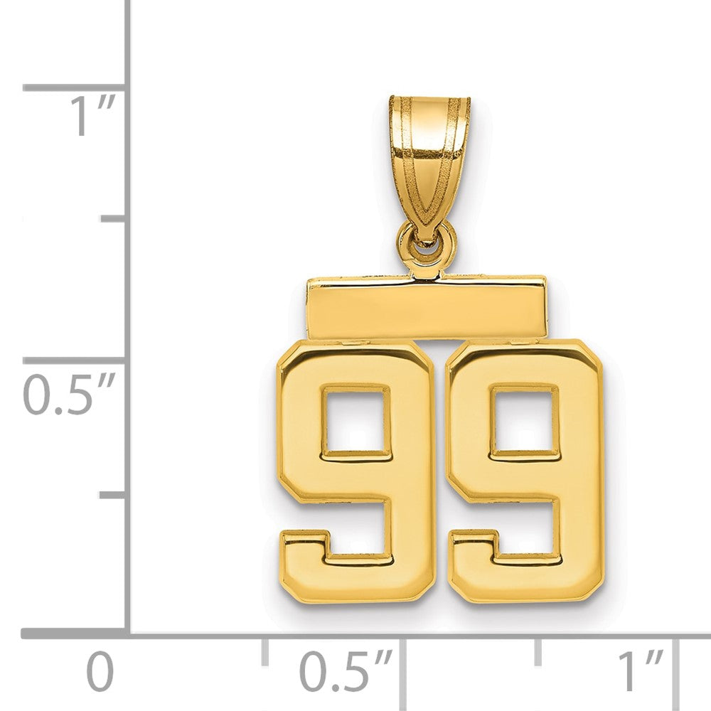 10k Small Polished Number 99 Charm