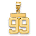 10k Small Polished Number 99 Charm