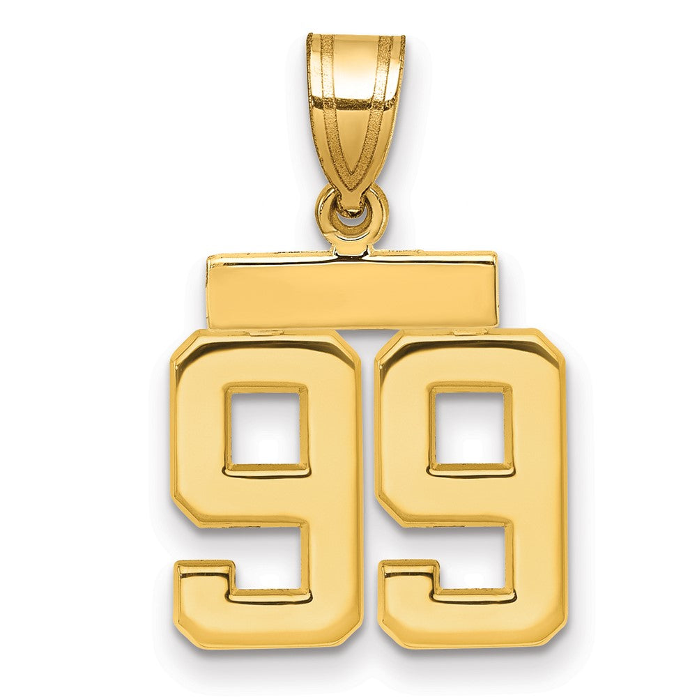 10k Small Polished Number 99 Charm