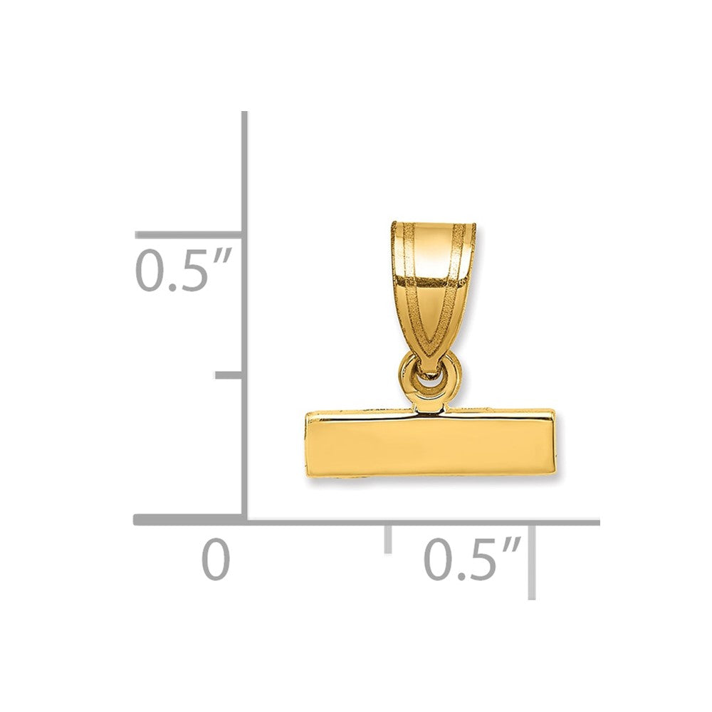 14k Small Polished Top Charm