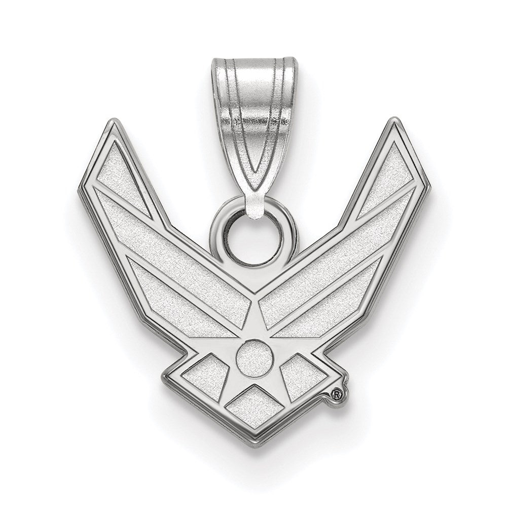 Sterling Silver Rhod-pltd LogoArt U.S. Air Force Small Pendant