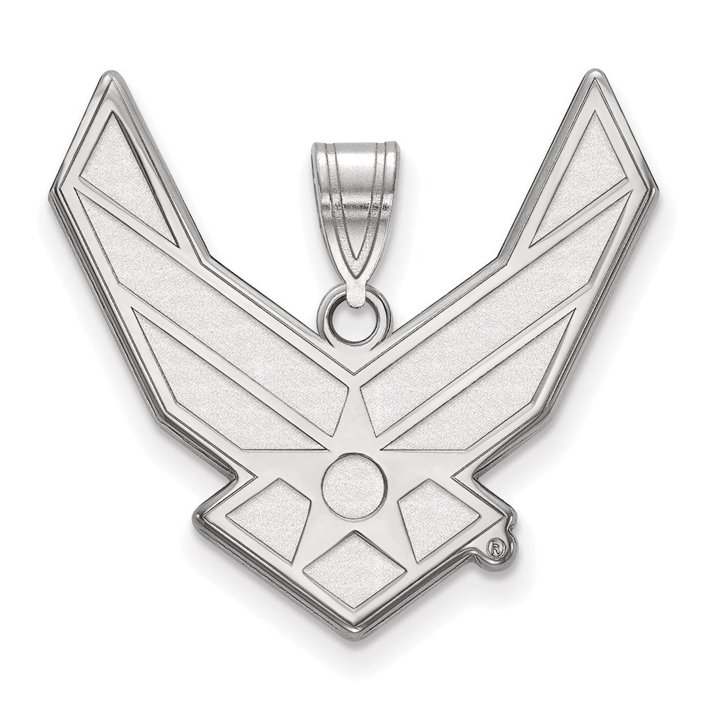 Sterling Silver Rhod-pltd LogoArt U.S. Air Force XL Pendant