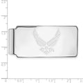 Sterling Silver Rhod-plat LogoArt U.S. Air Force Money Clip