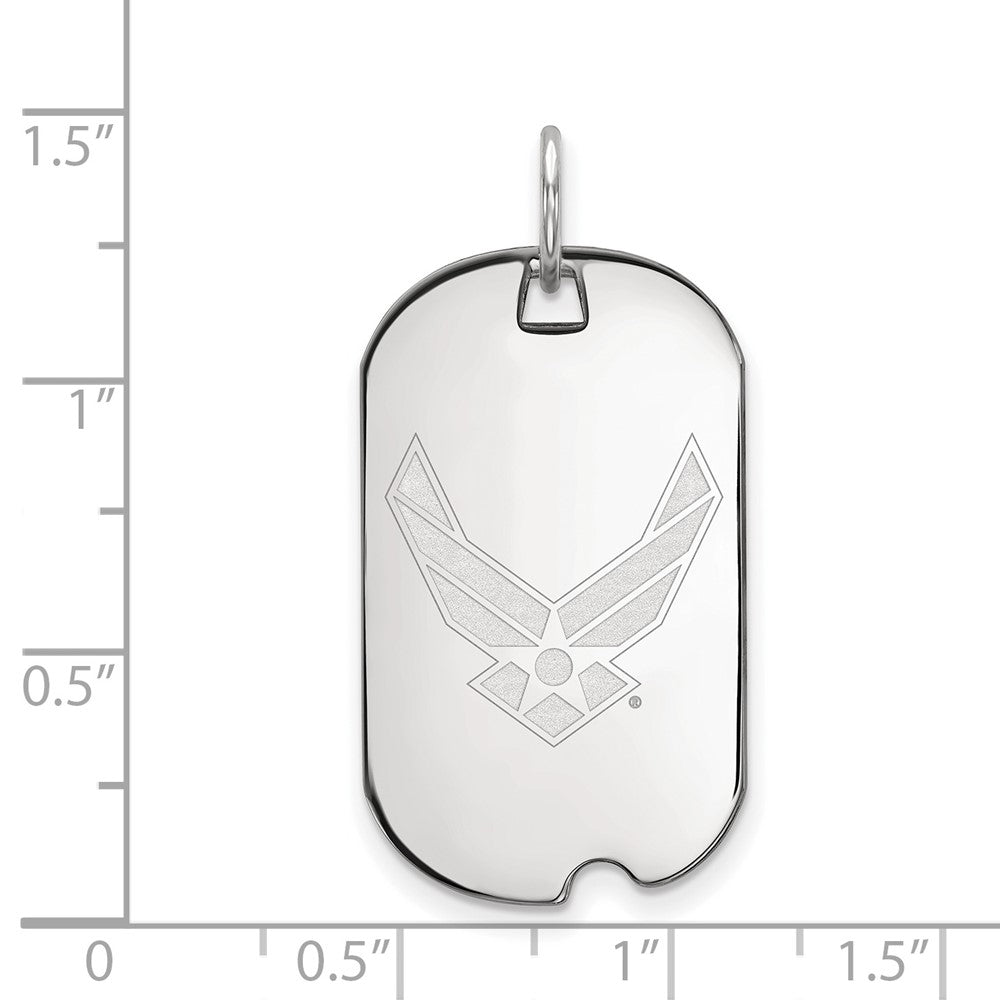 Sterling Silver Rhod-pltd LogoArt U.S. Air Force Small Dog Tag