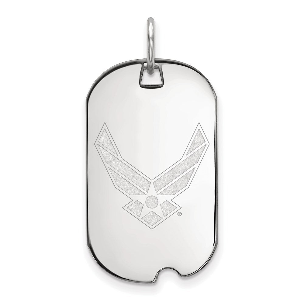Sterling Silver Rhod-pltd LogoArt U.S. Air Force Small Dog Tag