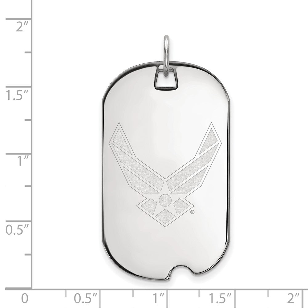 Sterling Silver Rhod-pltd LogoArt U.S. Air Force Large Dog Tag