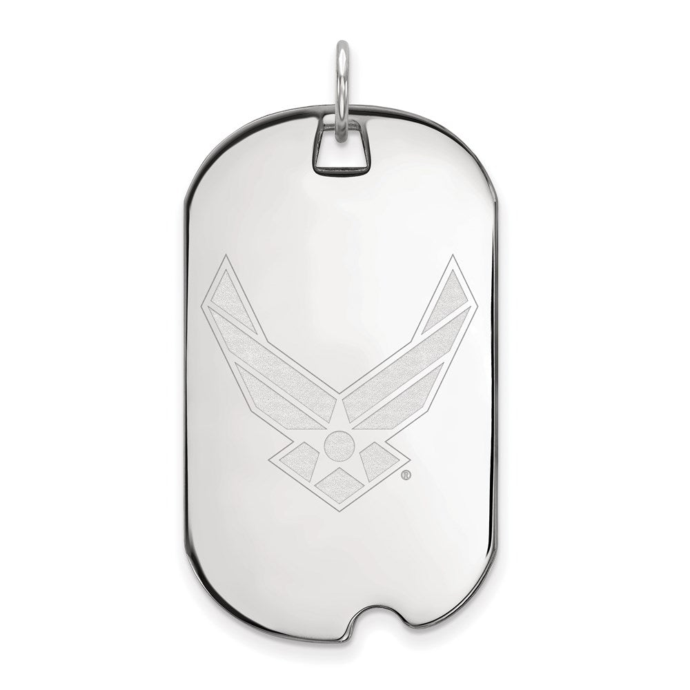 Sterling Silver Rhod-pltd LogoArt U.S. Air Force Large Dog Tag