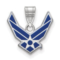 Sterling Silver Rhod-pltd LogoArt U.S. Air Force Small Enamel Pendant