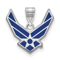 Sterling Silver Rhod-pltd LogoArt U.S. Air Force Large Enamel Pendant
