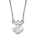 Sterling Silver Rhod-pltd LogoArt US Naval Academy Sm Pendant Necklace