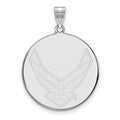 Sterling Silver Rhod-pltd LogoArt U.S. Air Force XL Disc Pendant