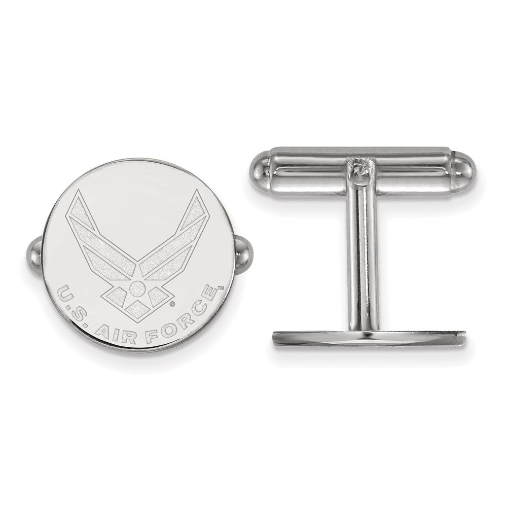 Sterling Silver Rhod-pltd LogoArt U.S. Air Force Cuff Links