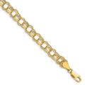 14k Lite 7mm Triple Link Charm Bracelet