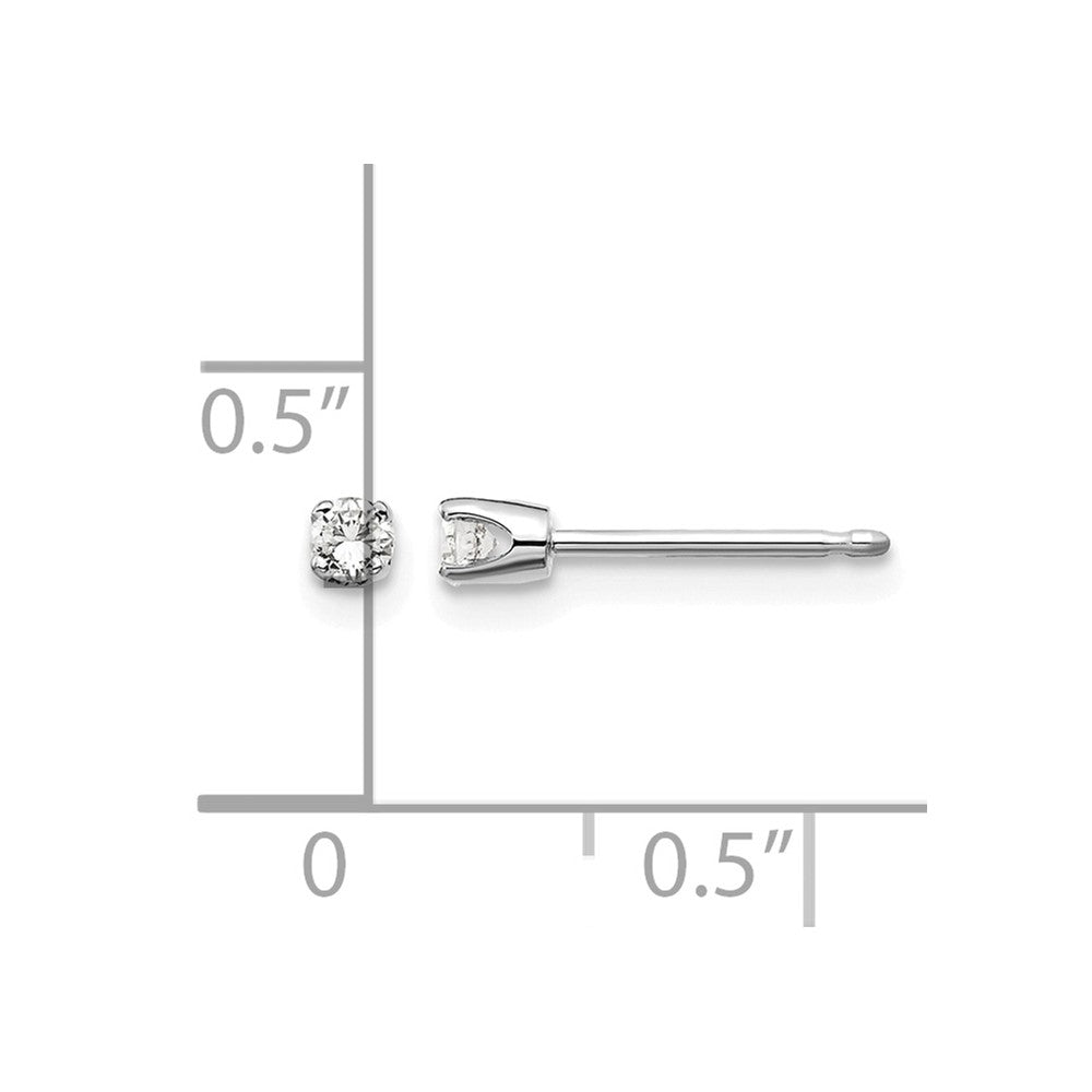 14kw .10ct I2 K-L Diamond Stud Push-on Post Earrings