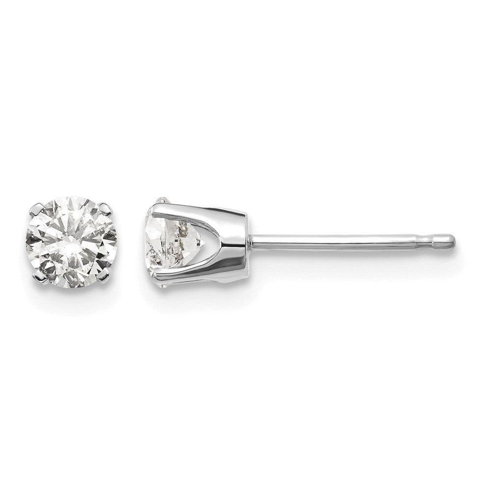 14kw .60ct I2 K-L Diamond Stud Push-on Post Earrings