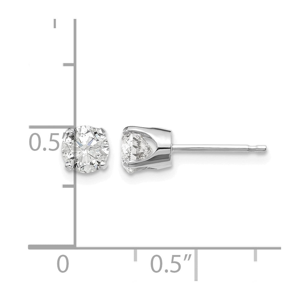 14kw .95ct I2 K-L Diamond Stud Push-on Post Earrings
