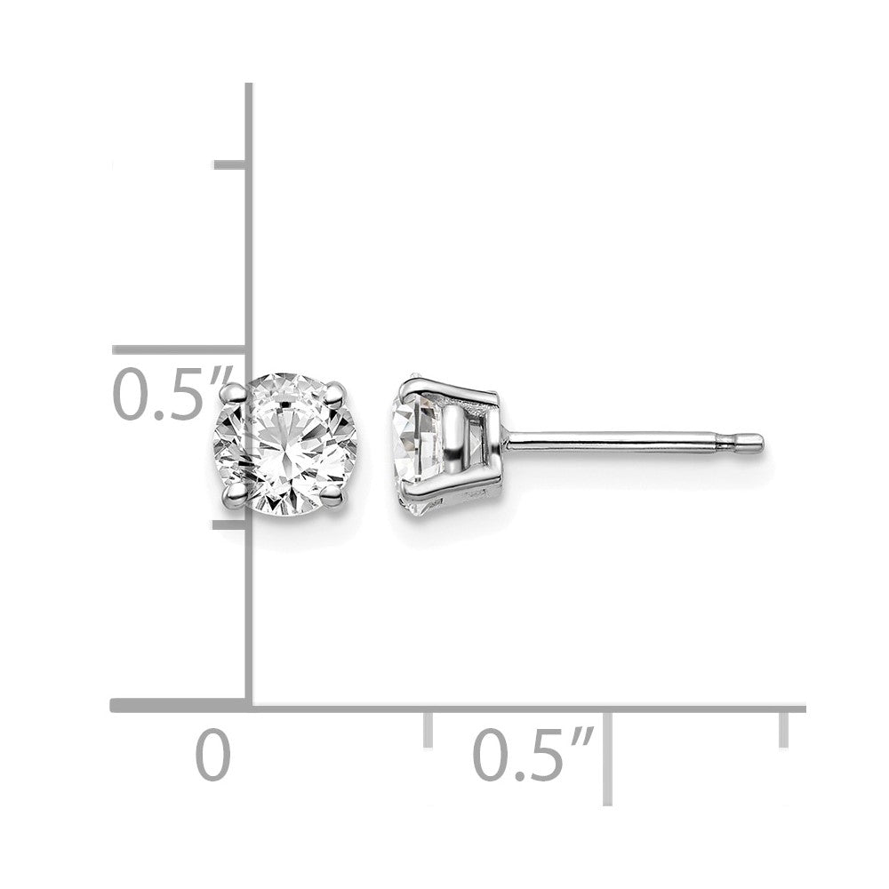 14kw 1.00ct I1 J-K Diamond Stud Push-on Post Earrings