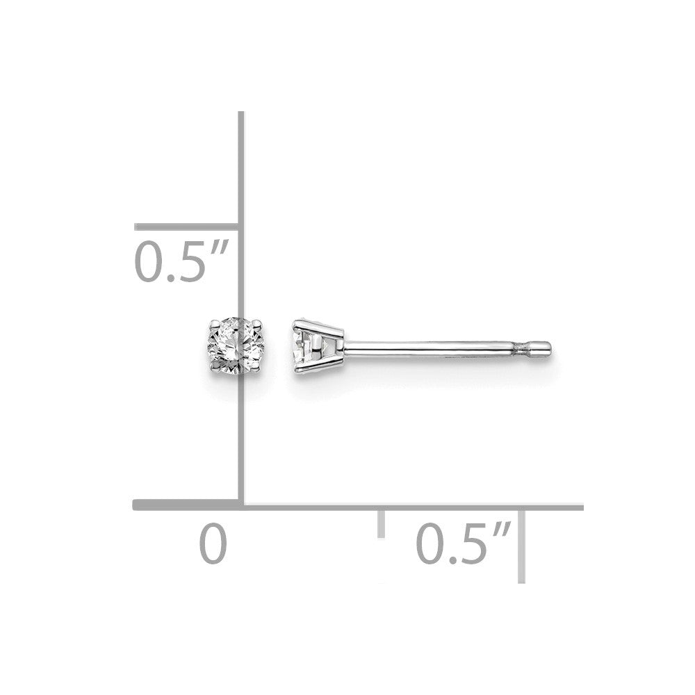 14kw .10ct I1 J-K Diamond Stud Push-on Post Earrings