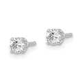 14kw .25ct I1 J-K Diamond Stud Push-on Post Earrings