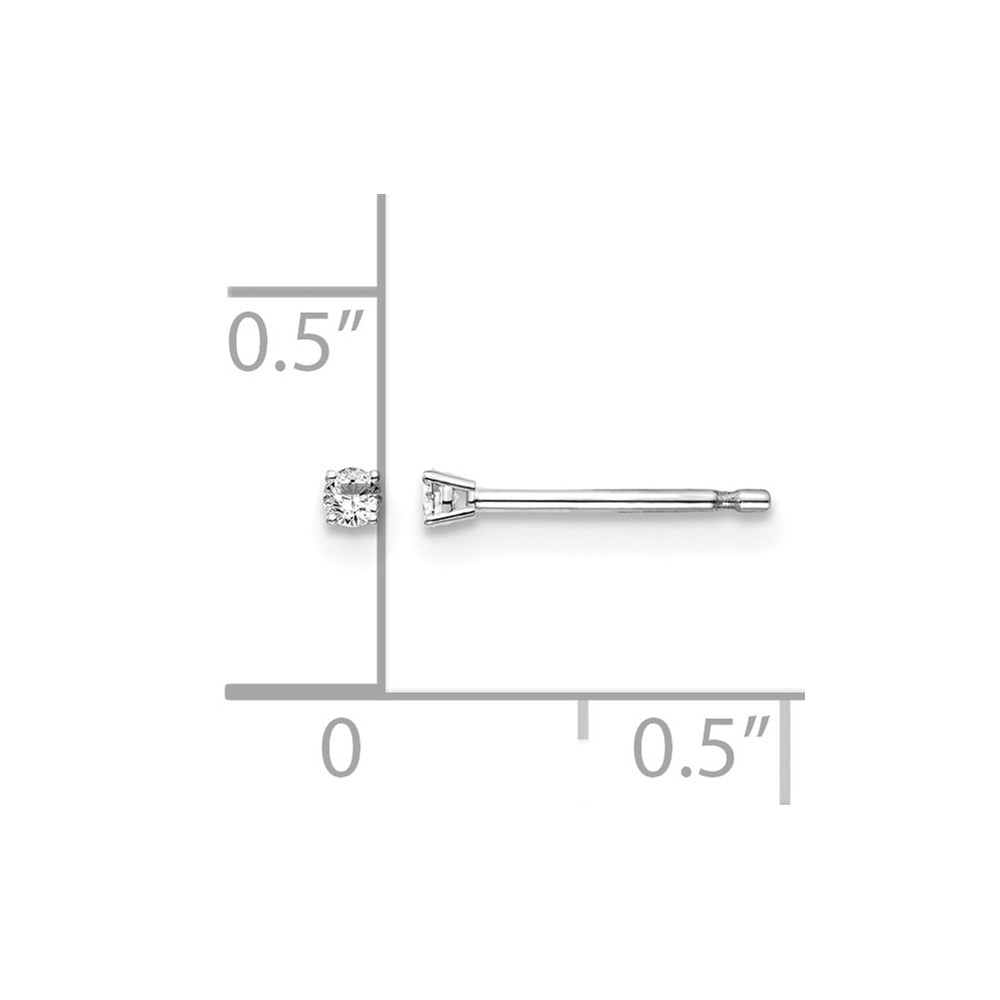 14kw .05ct I1 J-K Diamond Stud Push-on Post Earrings