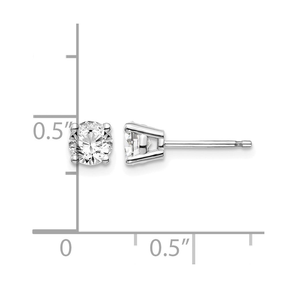 14k White Gold .85ct I1 J-K Diamond Stud Push-on Post Earrings