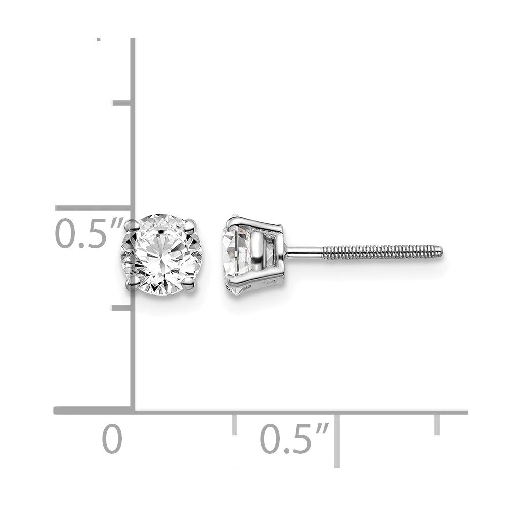 14kw 1.00ct VS2/SI1 G-I Diamond Stud Thread on/off Post Earrings