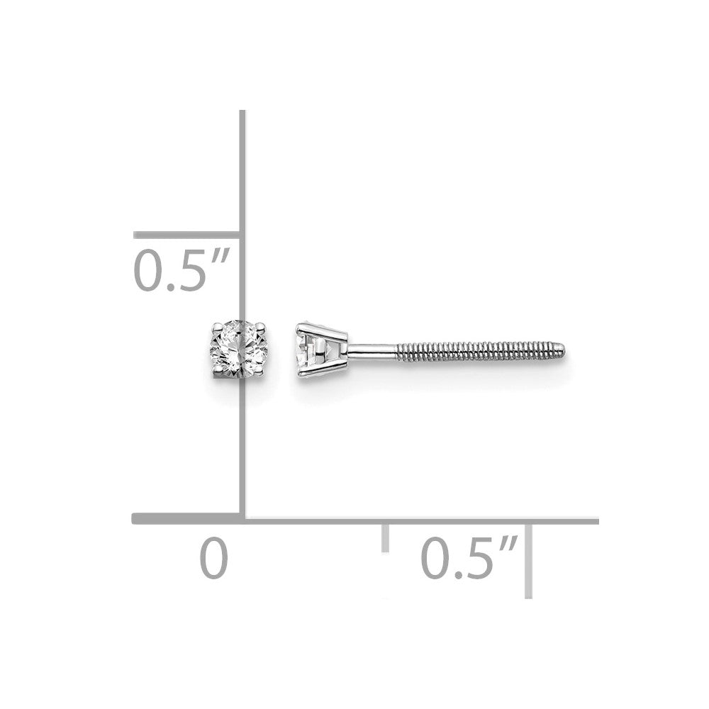 14kw .10ct SI3 G-I Diamond Stud Thread on/off Post Earrings