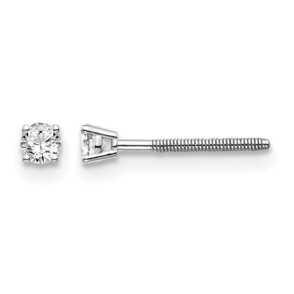 14kw .10ct SI3 G-I Diamond Stud Thread on/off Post Earrings