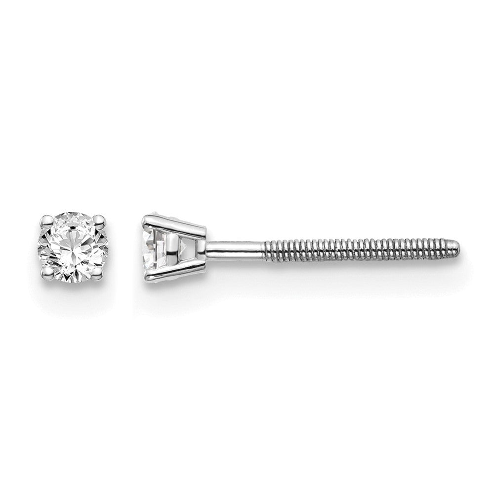 14kw .15ct SI3 G-I Diamond Stud Thread on/off Post Earrings