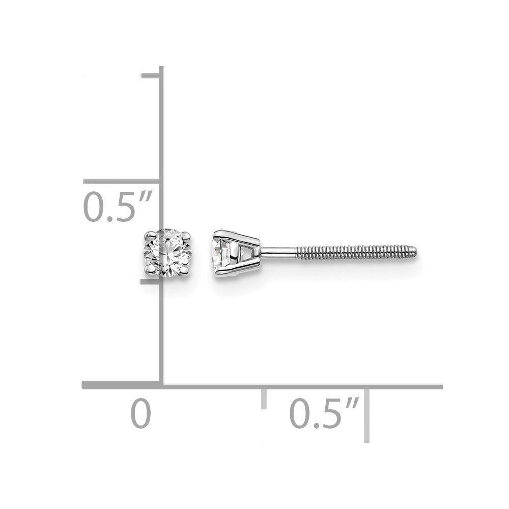 14kw .20ct SI3 G-I Diamond Stud Thread on/off Post Earrings