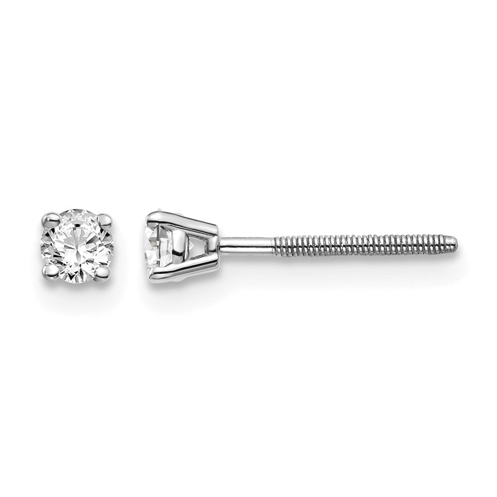 14kw .20ct SI3 G-I Diamond Stud Thread on/off Post Earrings