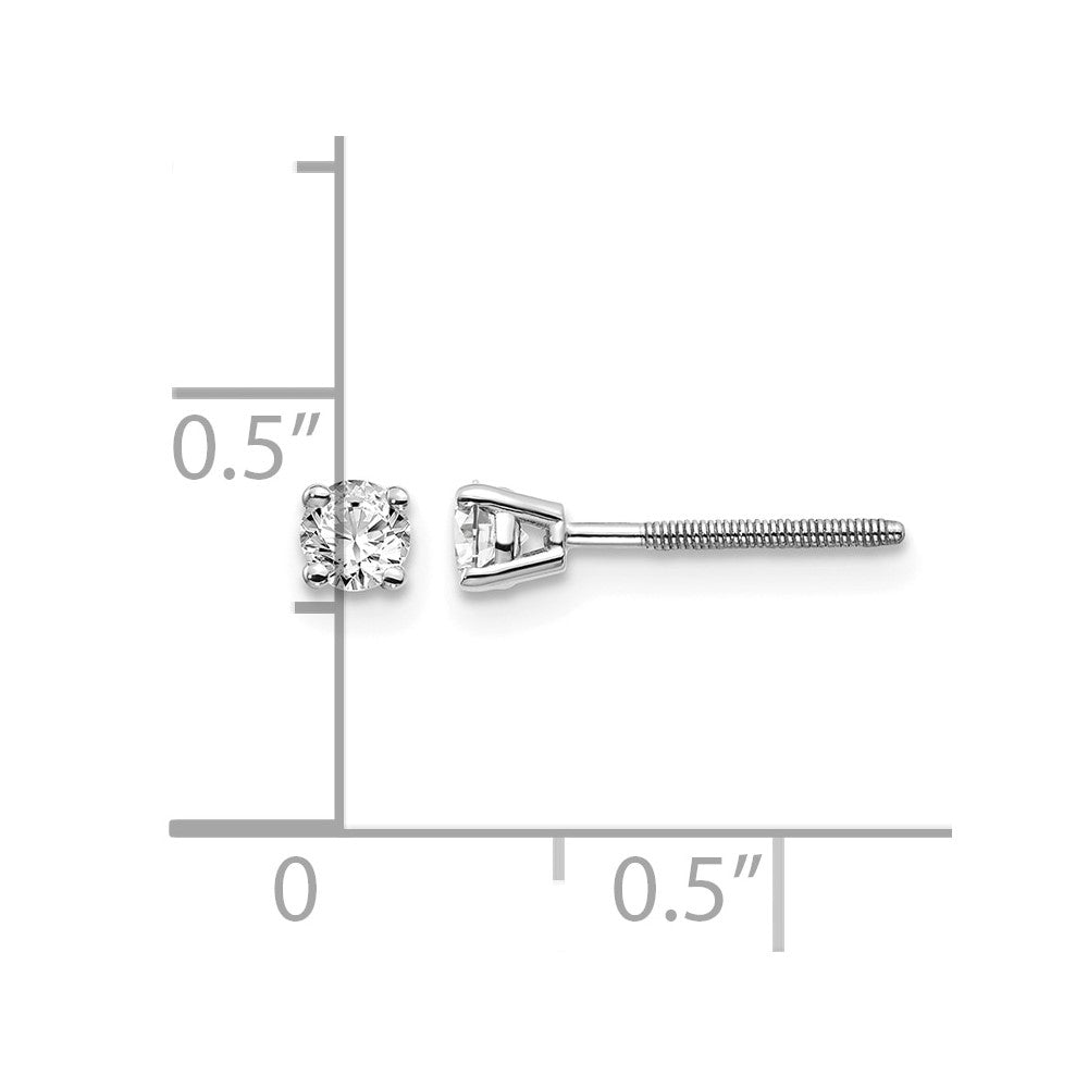 14kw .25ct SI3 G-I Diamond Stud Thread on/off Post Earrings