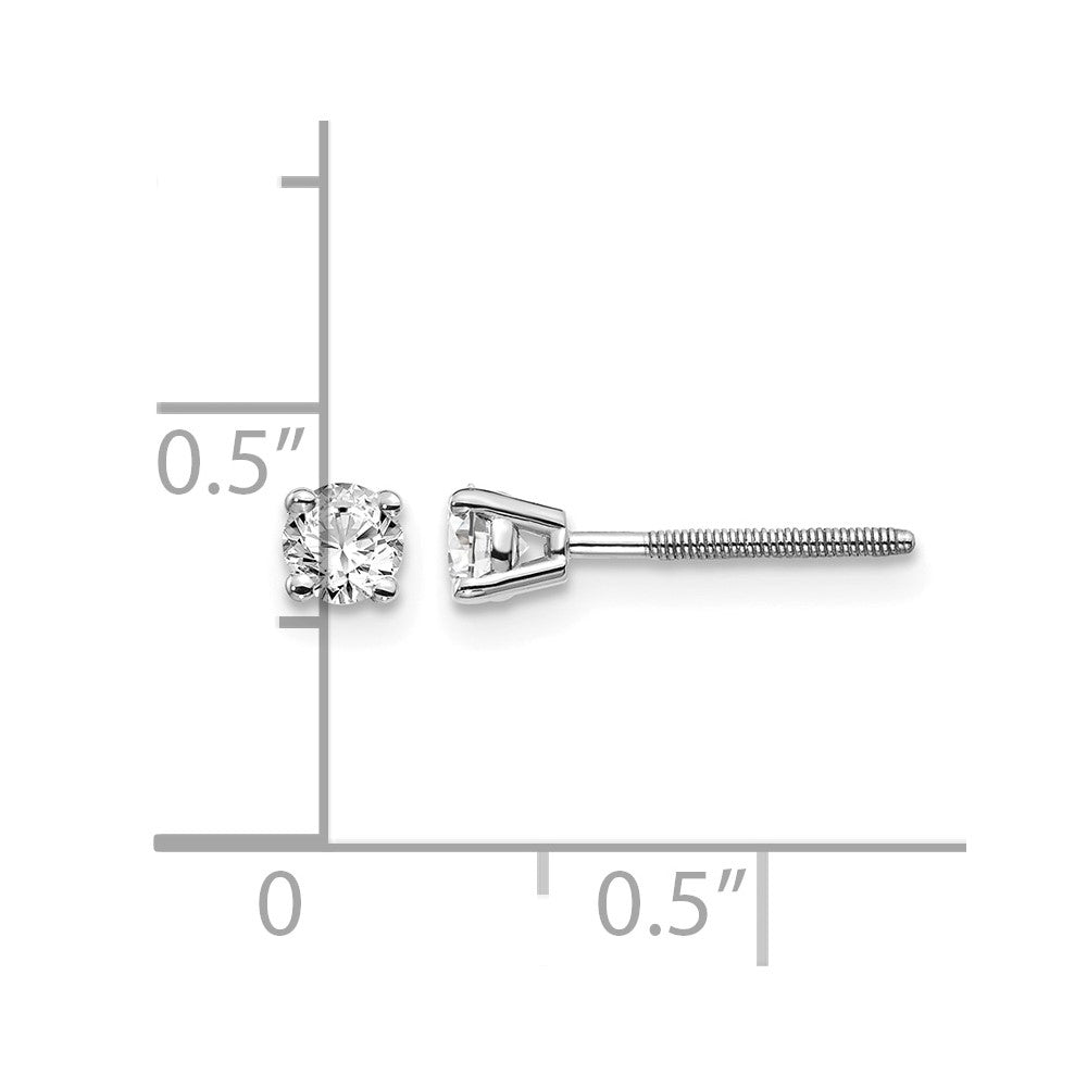 14kw .30ct SI3 G-I Diamond Stud Thread on/off Post Earrings