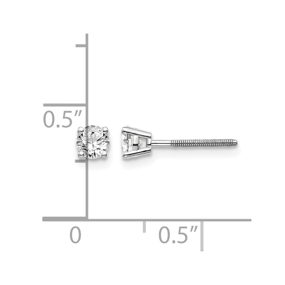 14kw .40ct SI3 G-I Diamond Stud Thread on/off Post Earrings